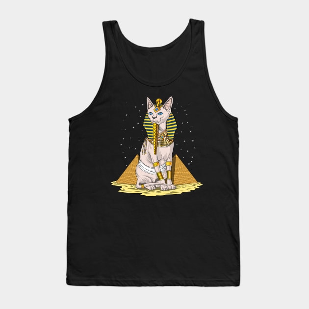 Egyptian Cat Pharaoh Tank Top by underheaven